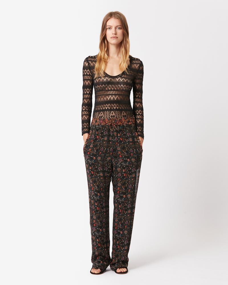 OZIO PRINTED SILK PANTS